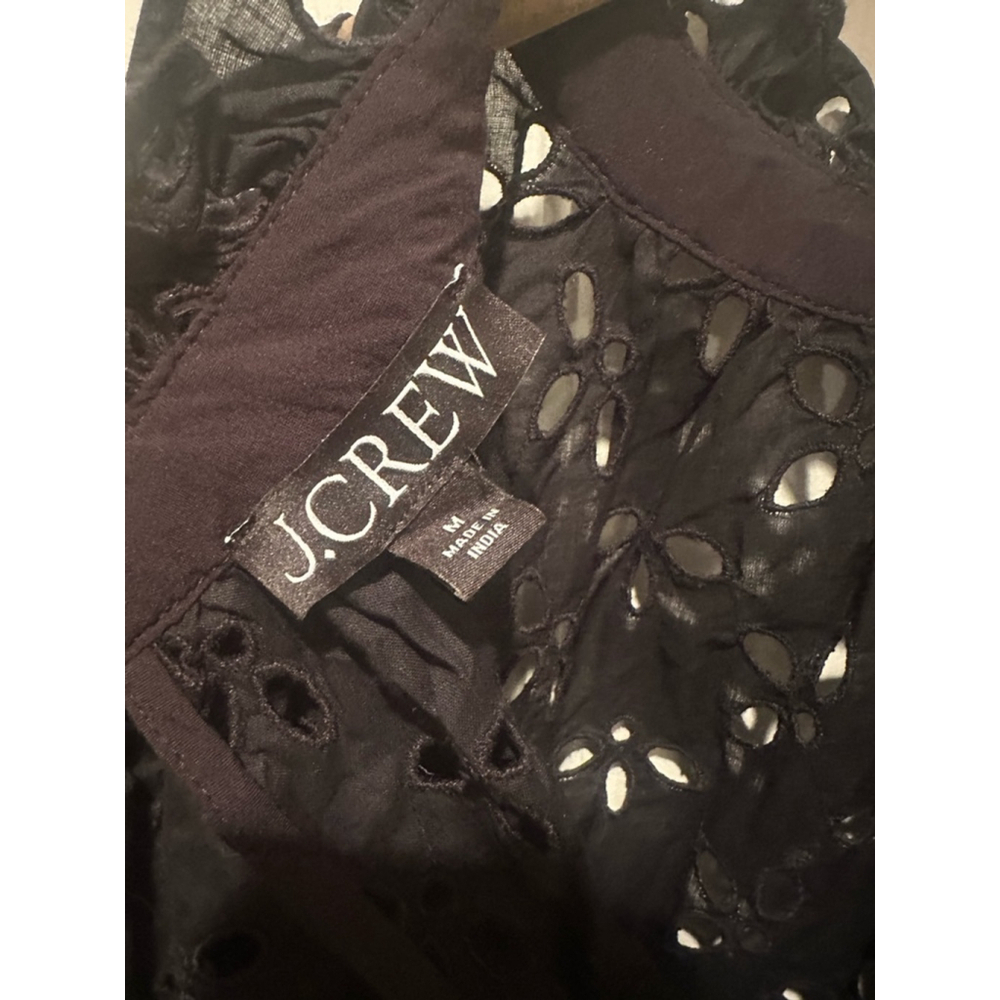 J.Crew Black Eyelet Dress Women's Size Medium - Picture 2 of 4